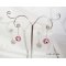 Boucles d'oreilles argent 925 avec perles en cristal rose