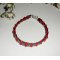 Bracciale in pietra ematite con perline di cristallo rosso e argento 925