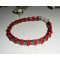 Bracciale in pietra ematite con perline di cristallo rosso e argento 925