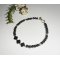 Originale bracciale di fiori e piccole pietre in ematite con tubi in argento 925