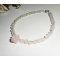 Bracciale di quarzo rosa e perle con chiusura in argento