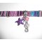 Bracciale in tessuto colorato con nappe a forma di cavalluccio marino e stella marina viola