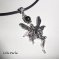 Collana Fairy con pietra di ematite su pelle nera