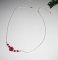 Collana rosa con gorgone rosso su catena d'argento 925