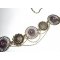 Diadema in bronzo con strass in cristallo Swarovski rosa e viola