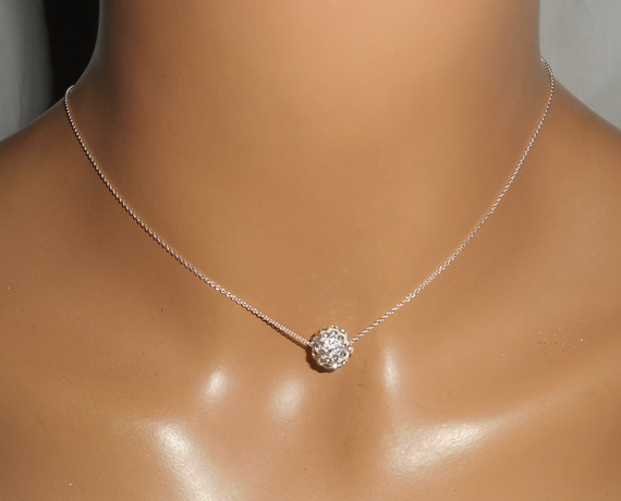 Collana in argento 925 con perle di cristallo Swarovski su una catena sottile