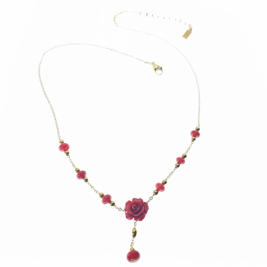 Collana di gorgonie rosa e rosse