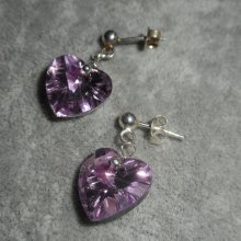 Orecchini a cuore in cristallo Swarovski su perni in argento 925