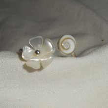 Anello originale in argento 925 con fiore di Madreperla e occhio di Santa Lucia