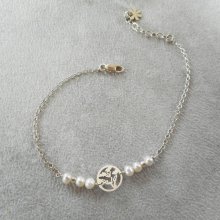 Bracciale di perle coltivate con albero della vita in argento 925