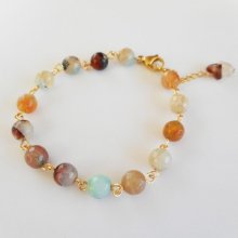 Bracciale con pietre di agata sfaccettate multicolore