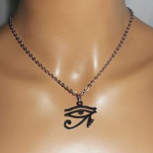 Collana con occhio di Orus su catena in acciaio inossidabile