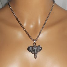 Collana di elefanti su catena in acciaio inossidabile